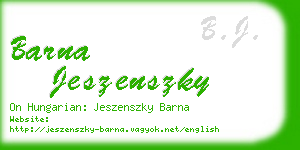 barna jeszenszky business card